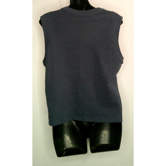 Evereve Faherty Navy Small Sunwashed Slub Muscle Tank Organic Cotton - Picture 4 of 9